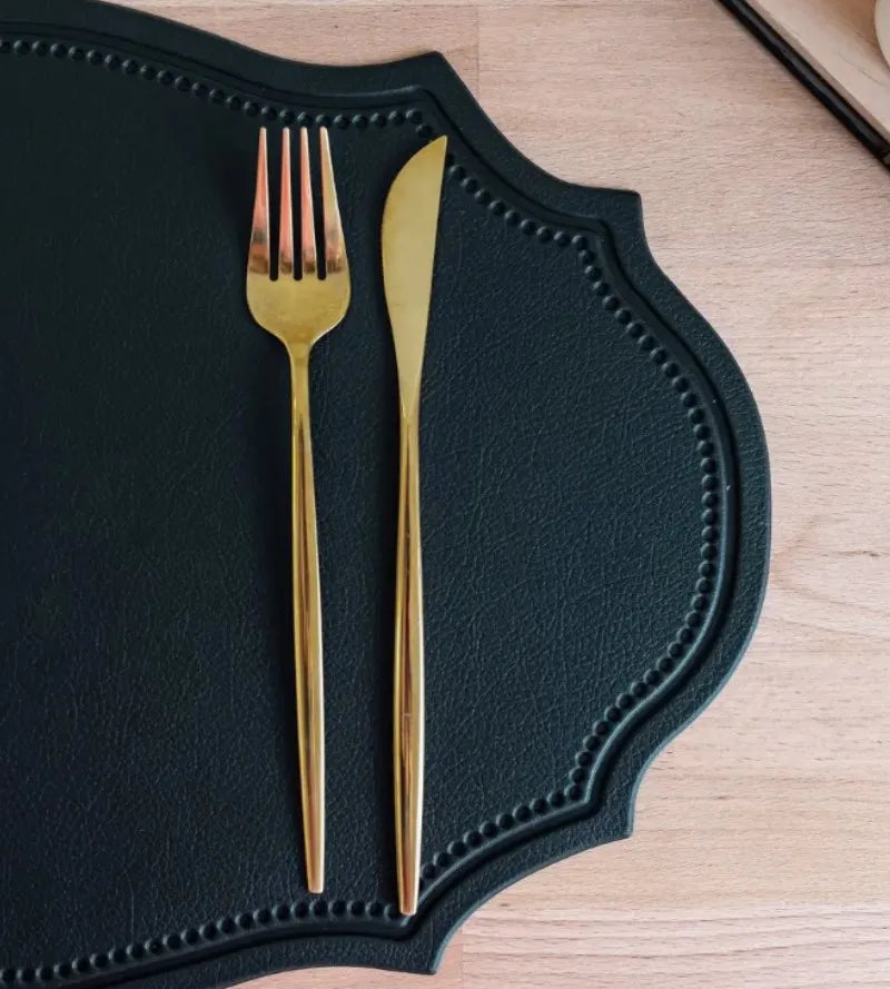 Irregular Faux Leather Placemats Set for Dining Table, 1–6 Pcs