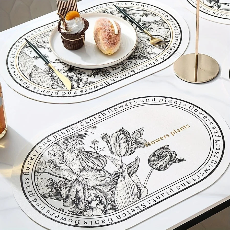 floral-pu-leather-dining-placemats