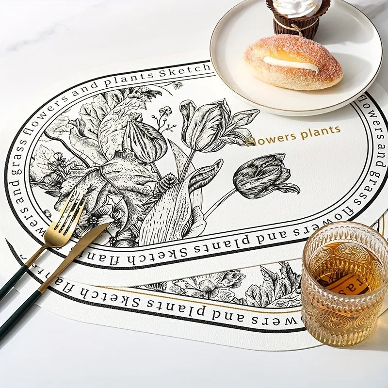 floral-pu-leather-dining-placemats