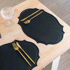 Irregular Faux Leather Placemats Set for Dining Table, 1–6 Pcs