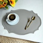Irregular Faux Leather Placemats Set for Dining Table, 1–6 Pcs