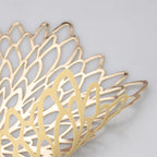 Round Gold & Silver Floral PVC Placemats Set for Dining Table