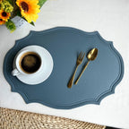 Irregular Faux Leather Placemats Set for Dining Table, 1–6 Pcs