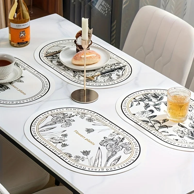 floral-pu-leather-dining-placemats