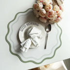 Decorative faux leather placemat for kitchen table
