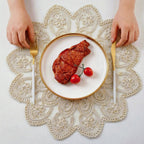 Elegant beige placemat for dining table