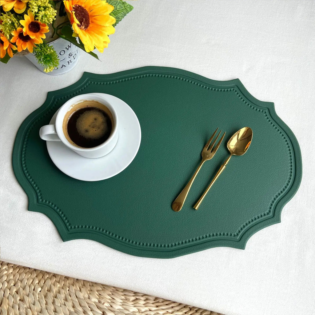 Faux leather dining table mat for everyday meals