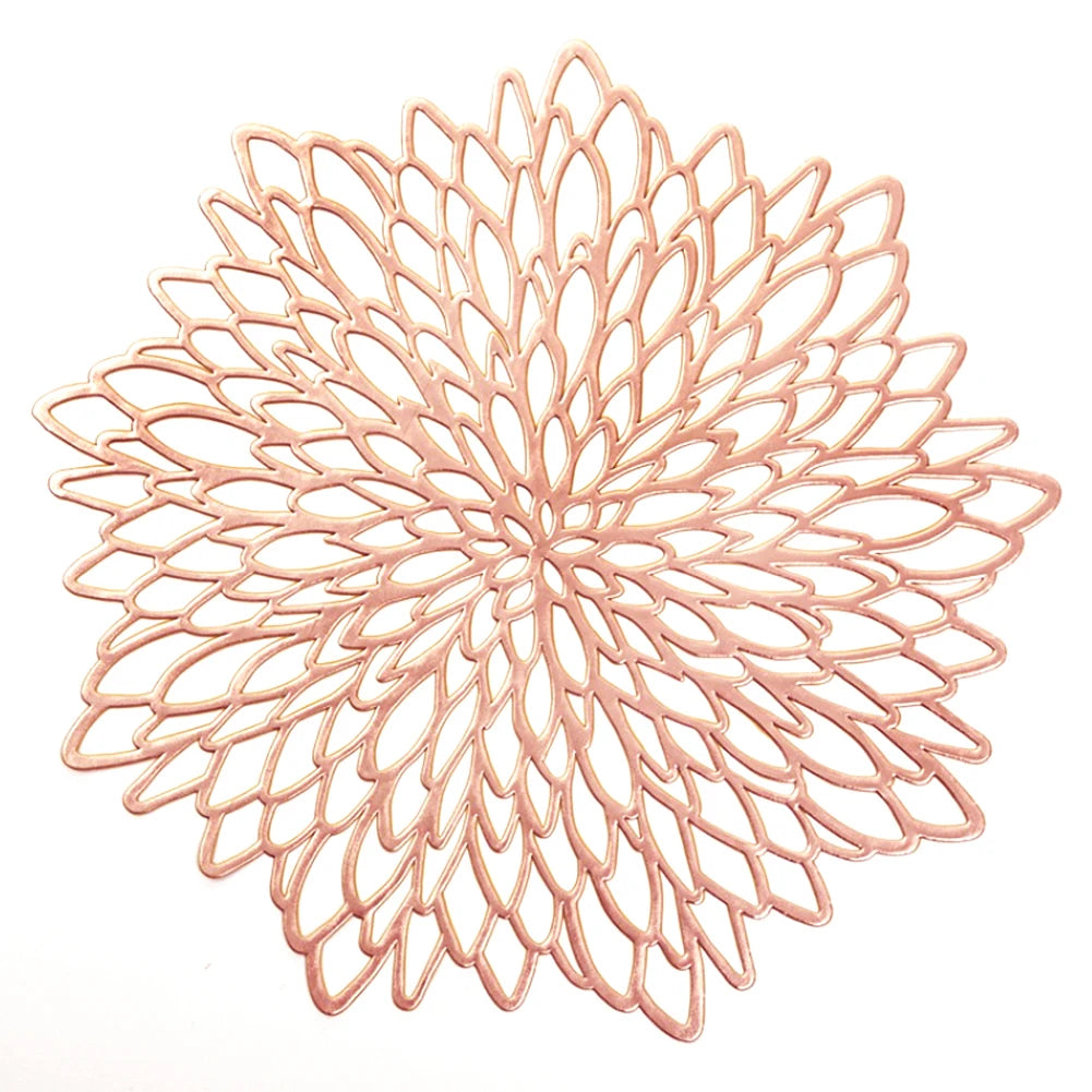 Round PVC placemats arranged for an elegant table setting