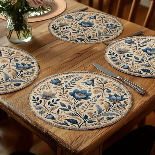 French blue and white floral placemats