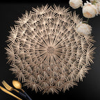 Gold hollow leaf dining table placemat