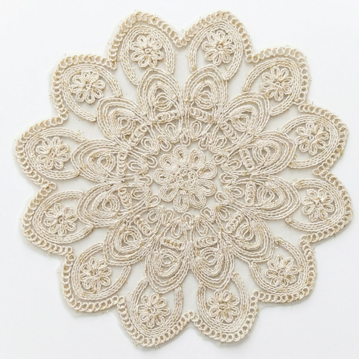 Gold thread placemat for wedding table decor