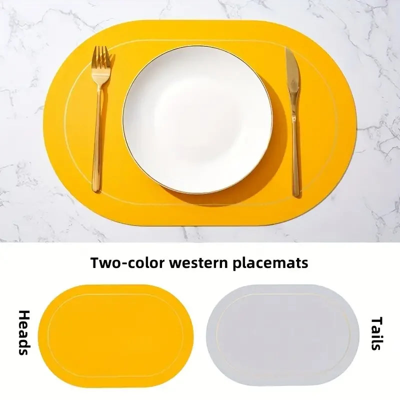 Heat insulating leather placemat for dining