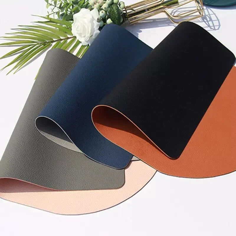 Heat resistant leather placemats for dining table