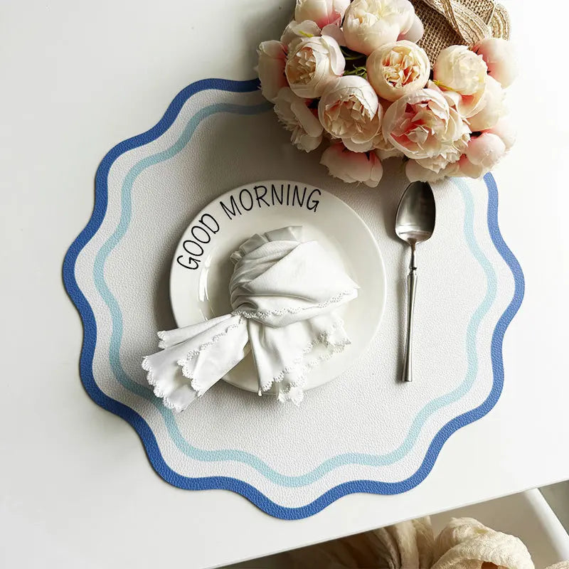 Floral placemat for holiday table setting