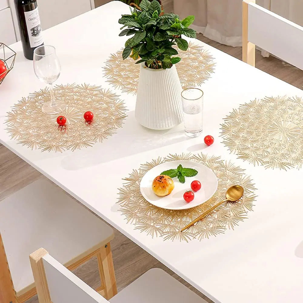 Leaf design placemat for wedding table decor