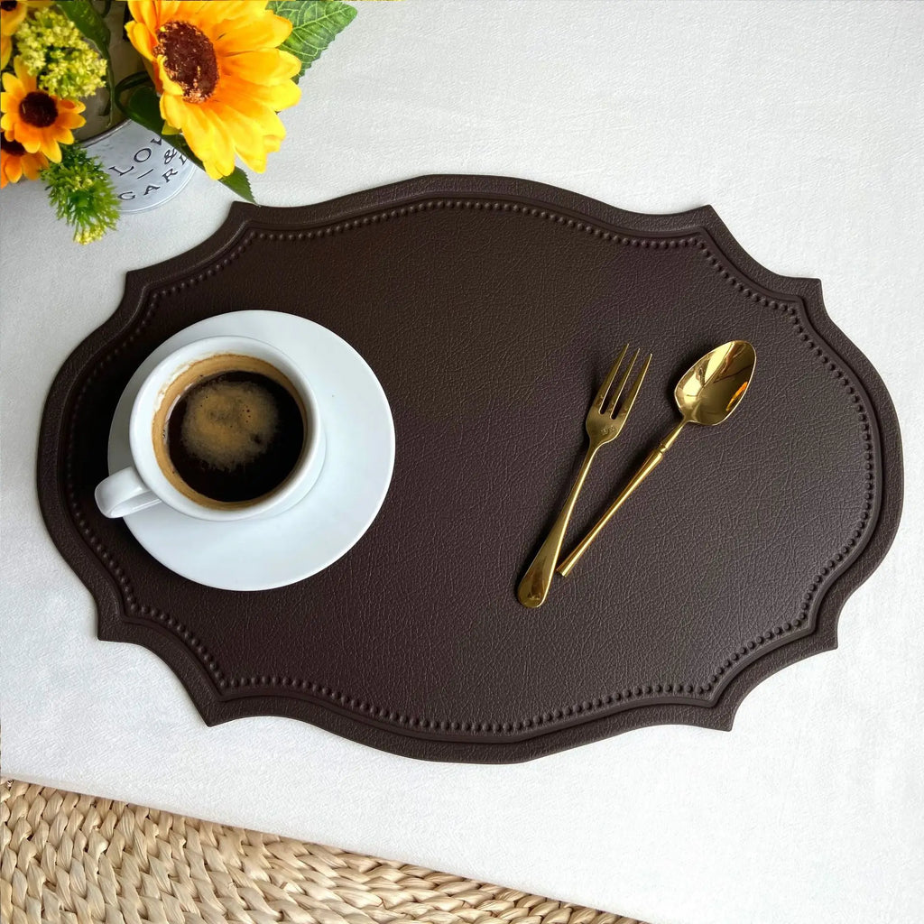 Irregular placemat set styled on a dining table