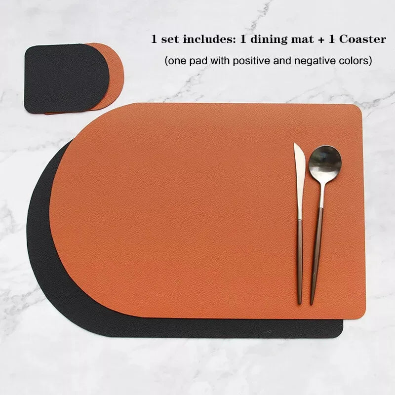 Washable leather placemats for dining table