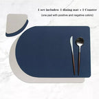 Non-slip leather dining table placemat