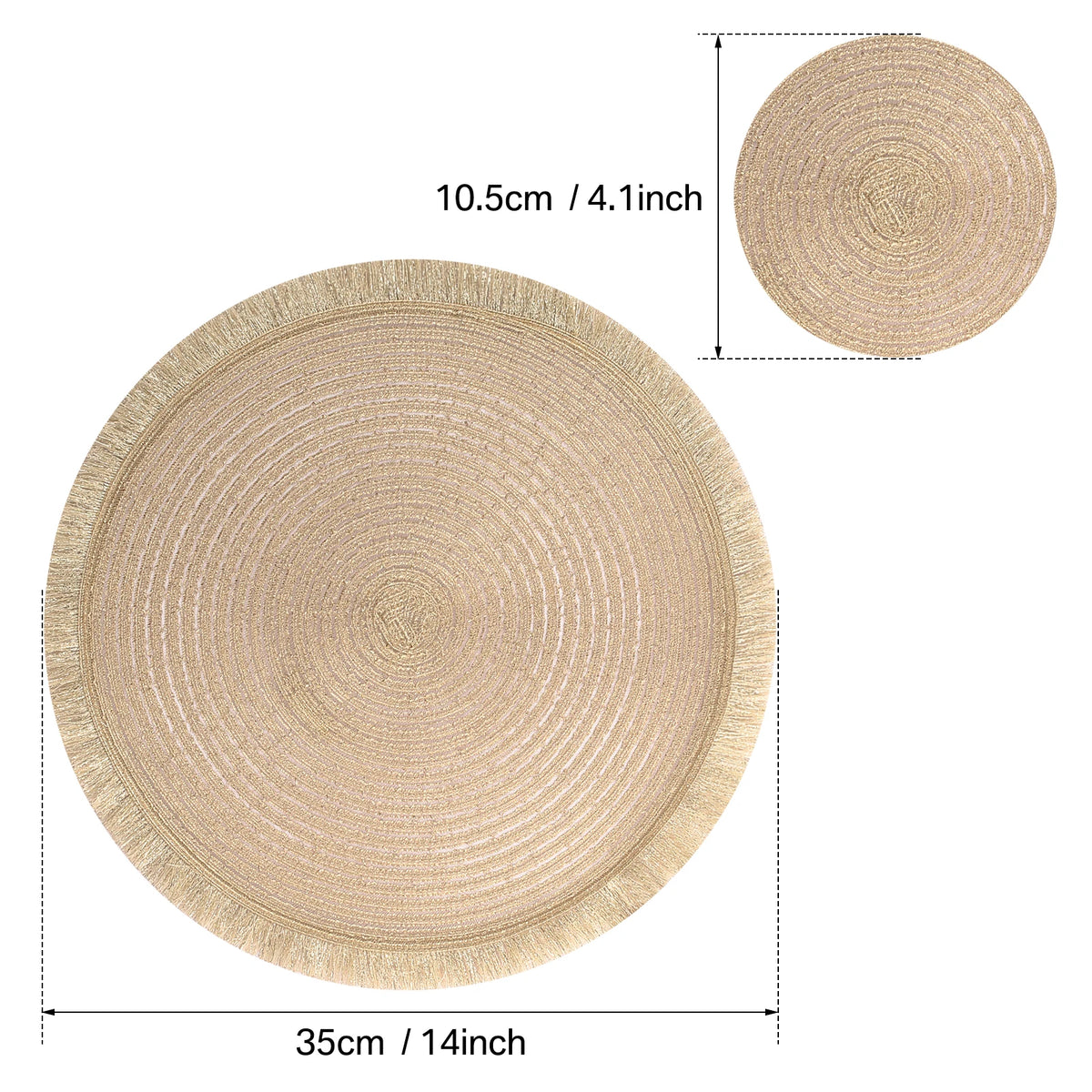 Dining placemat set with matching coasters