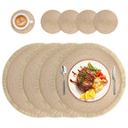 Round braided placemat for dining table