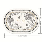 Round floral placemat with sketch flower pattern