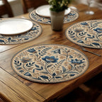 Round floral placemats for dining table