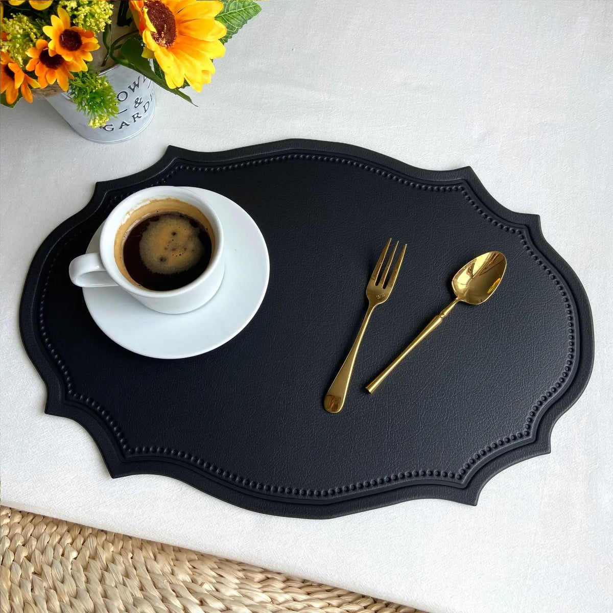 Wipe-clean faux leather placemat table