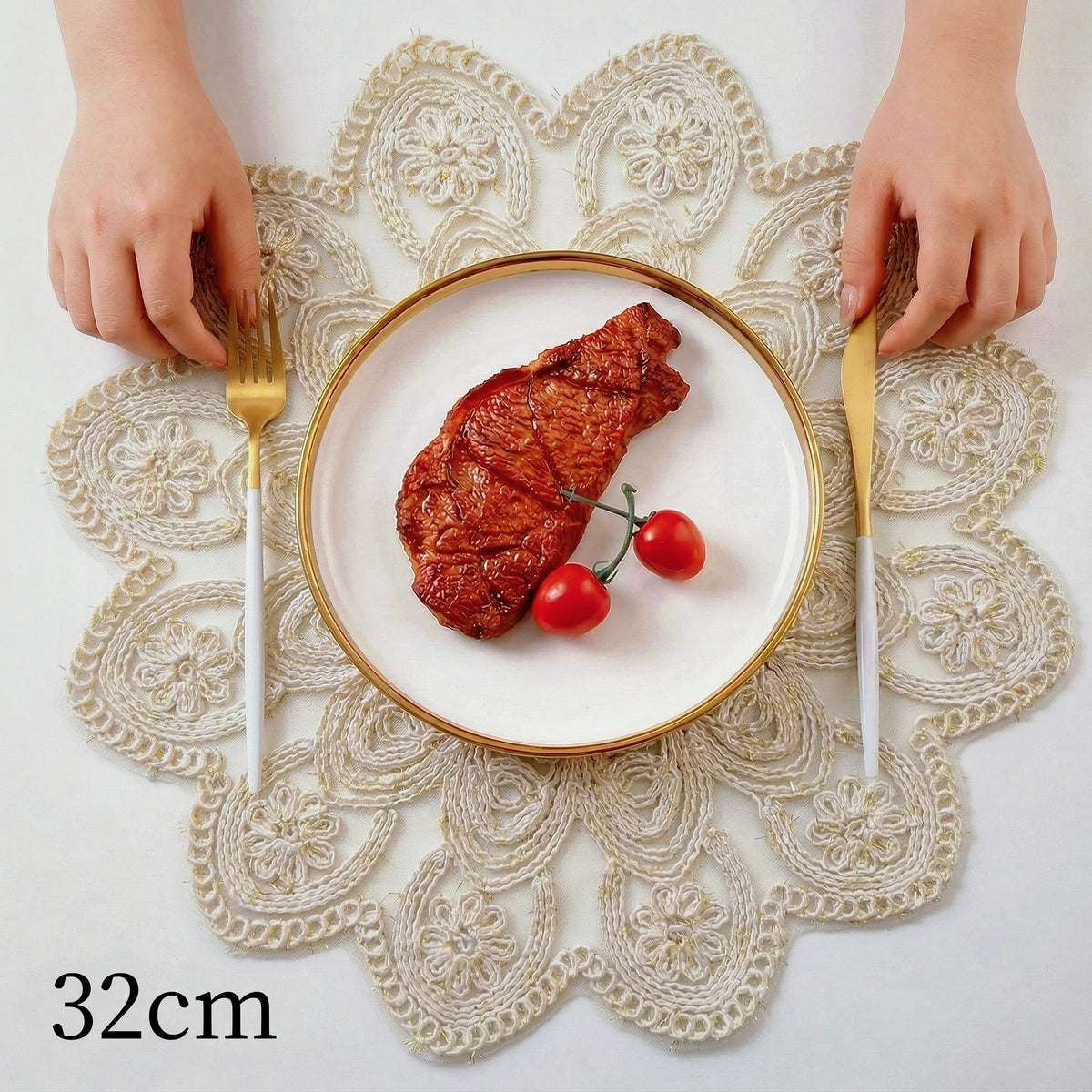 Woven polyester placemat for dining table